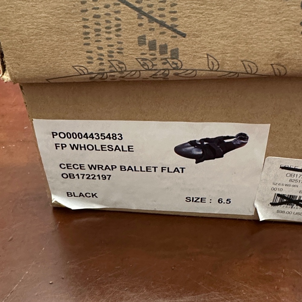❤️ BNIB FREE PEOPLE WOMENS CECE WRAP BALLET FLAT, BLACK 6.5 - Picture 9 of 11